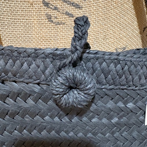 ☀️Large Black Wicker Beach Bag - Picture 3 of 8